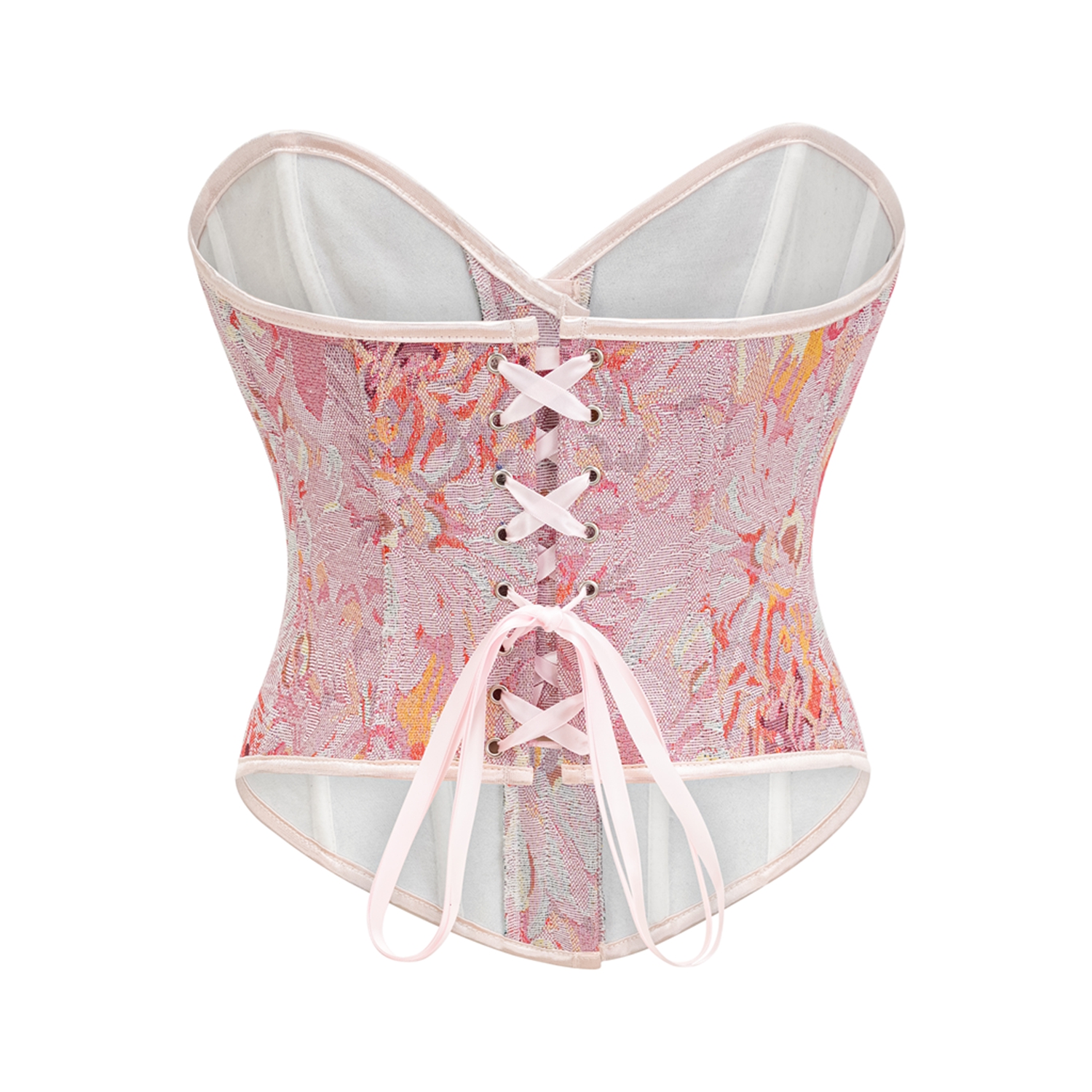 Vintage Floral Jacquard Overbust Corset Medieval Corset Top